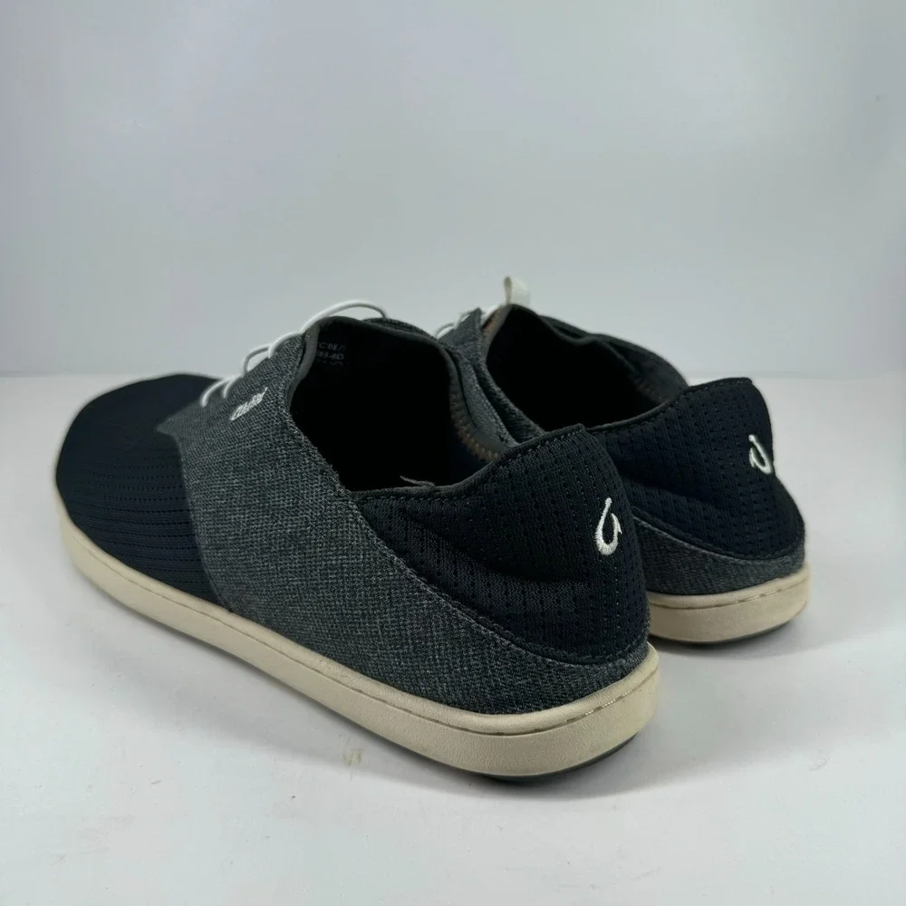 OluKai Nohea Moku Men's US 12 Dark Shadow Gray Mesh Slip-On Boat Shoe 10283-6C6C